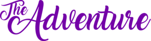 "The Adventure" purple cursive text