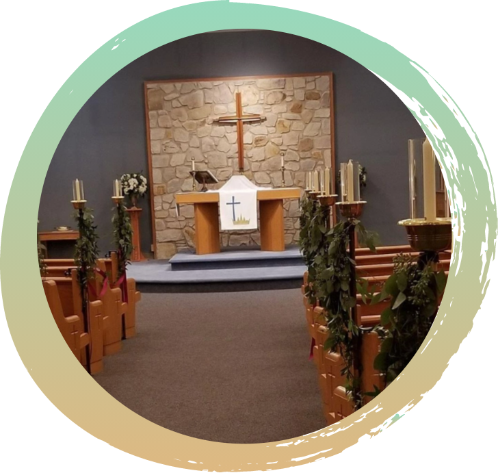 Circle cropped image of the front of the church
